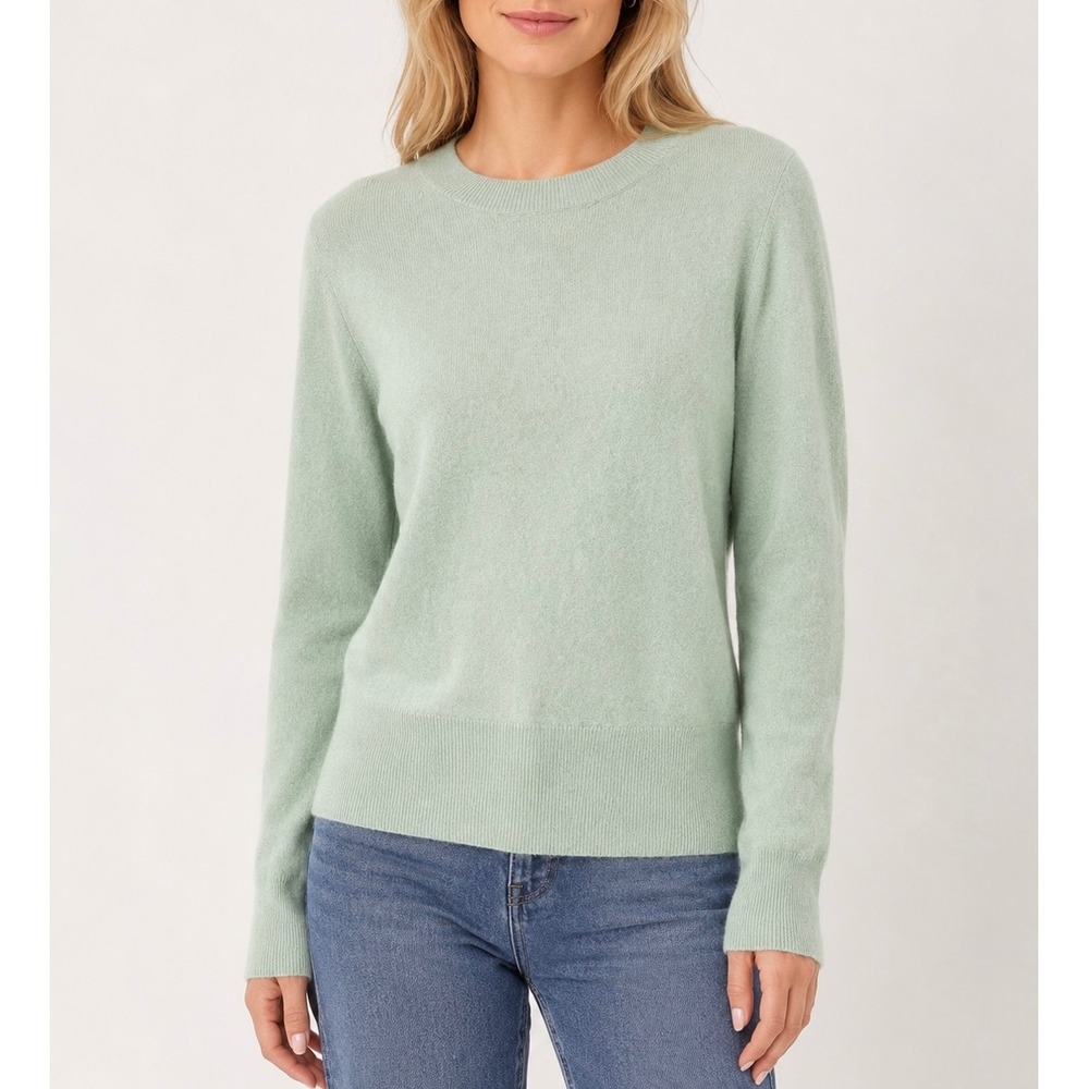 J Crew Sweater 100% Cashmere Crewneck Mint Green Size Small